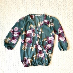 Chic Cross-Front Floral Blouse | Honey Punch | SM